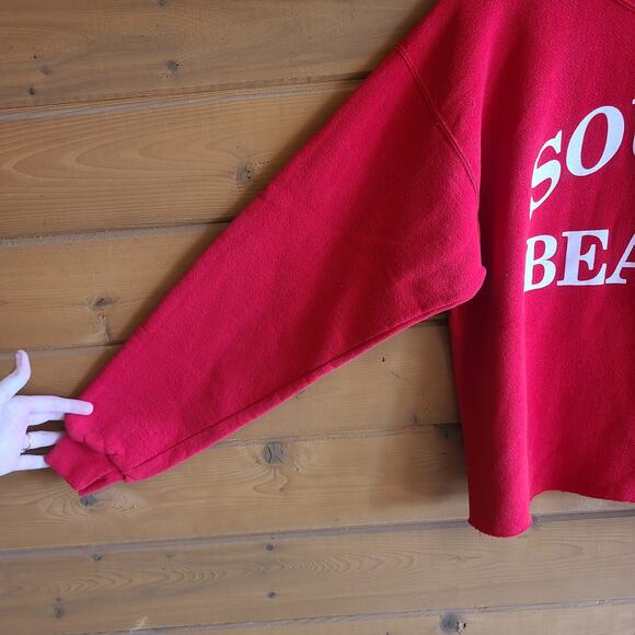 Vintage Walt Disney World South Beach Cropped Sweatshirt Red Medium Retro SoCal - Picture 7 of 8
